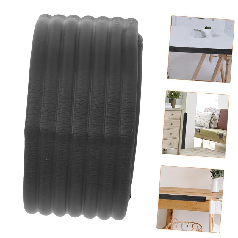 2Pcs Black W Type Self Adhesive Edge Protector Strips Soft Collision Padding for Furniture and Wall Corners - Image 2